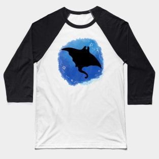 watercolor with stingray silhouette Baseball T-Shirt